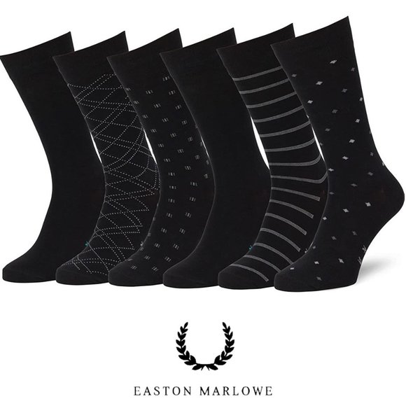 Easton Marlowe Other - NWT Easton Marlowe Dress Socks Men's Socks Classic Patterned Black 10 - 13